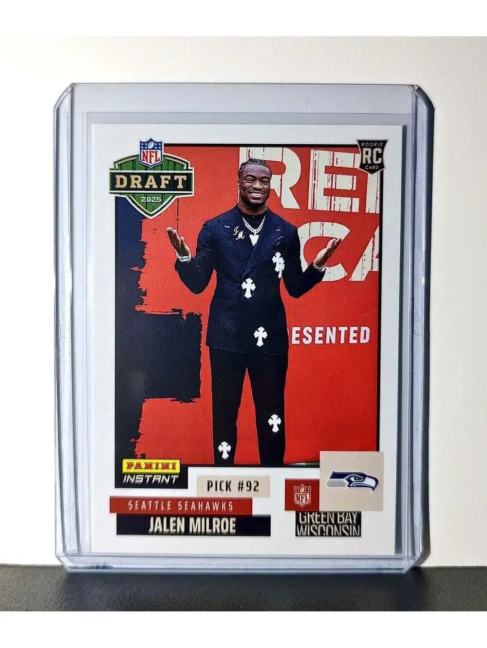 Jalen Milroe Rookie 2025 NFL Draft #21 Football Card Seattle Seahawks 1 of 1132